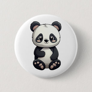 Bóton Redondo 5.08cm Ilustração de panda de desenho animado