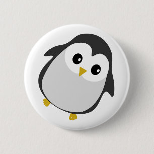 Bóton Redondo 5.08cm Ilustração de Pinguim Dançante Bonito