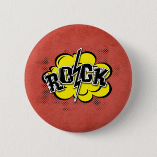 Bóton Redondo 5.08cm Ilustração de rock estilo cômico