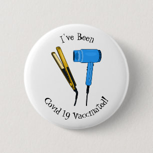 Bóton Redondo 5.08cm Ilustração do secador de cabelo e do alisador de c