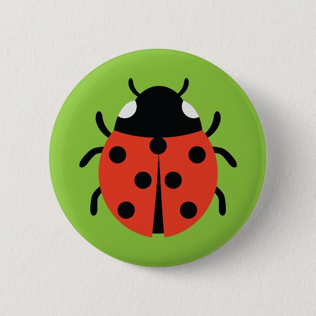 Bóton Redondo 5.08cm Ilustração Ladybug (Frente)