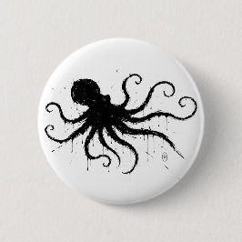 Bóton Redondo 5.08cm Ilustração Orkney Dark Ink – Polvo Agarrando