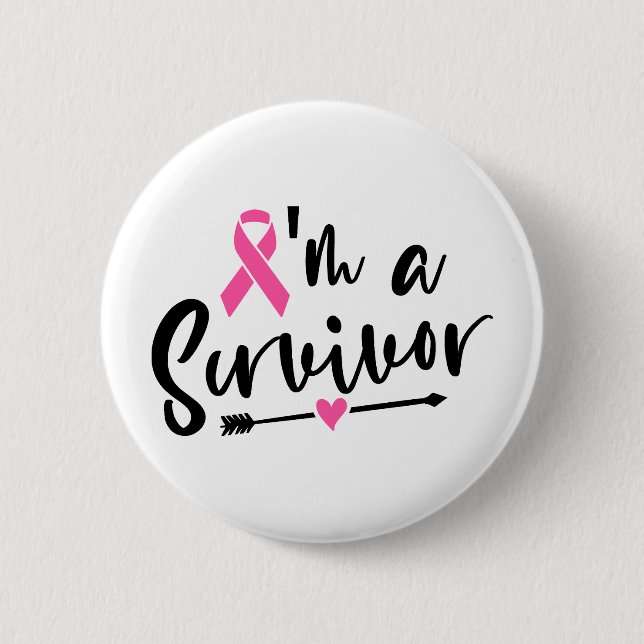 Bóton Redondo 5.08cm I'm A Survivor Breast Cancer Awareness (Frente)
