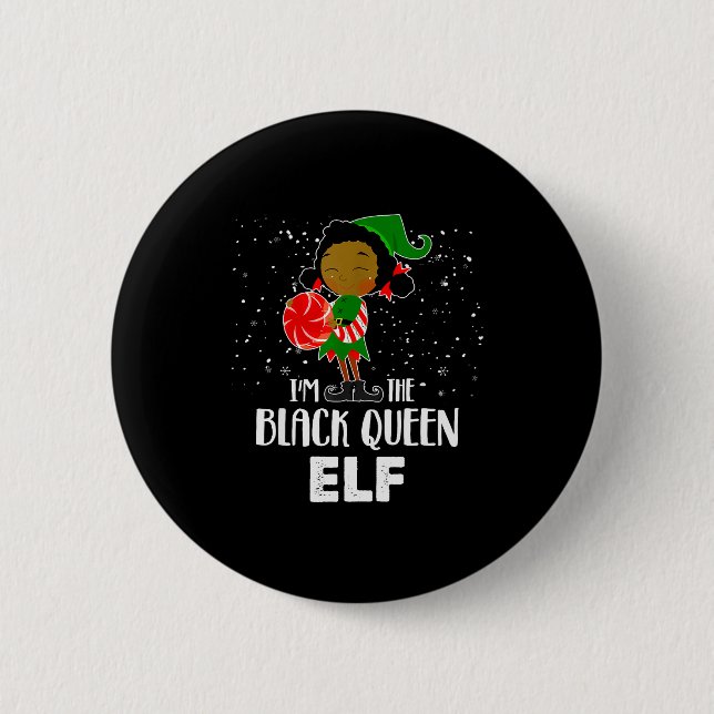 Bóton Redondo 5.08cm I'm The Black Queen Elf African American Girls Kid (Frente)