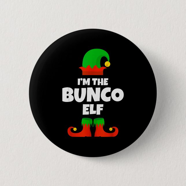 Bóton Redondo 5.08cm I'm The Bunco Elf Family Pajama Christmas Funny Bu (Frente)