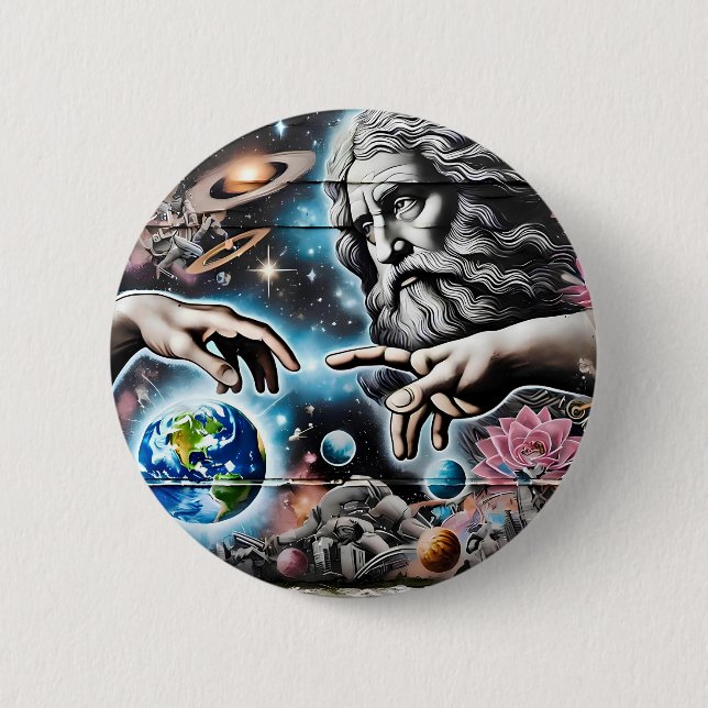 Bóton Redondo 5.08cm  image of god creating the universe (Frente)
