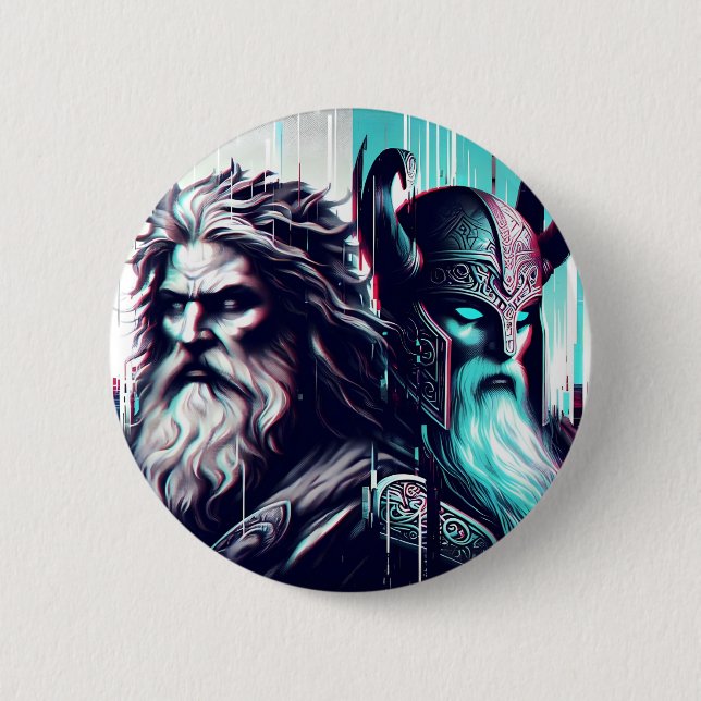 Bóton Redondo 5.08cm  image of the gods zeus and odin togethe (Frente)