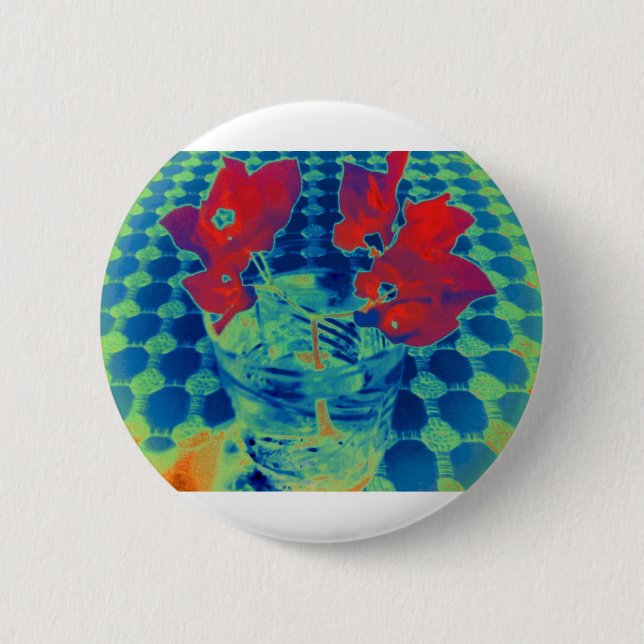 Bóton Redondo 5.08cm imagem de bougainville (Frente)