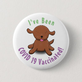 Bóton Redondo 5.08cm Imagem de desenho animado de cachorro feliz e boni