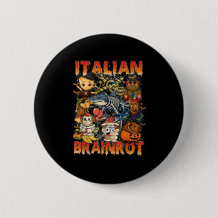 Bóton Redondo 5.08cm Imagem do Brainrot Italiano Halloween C