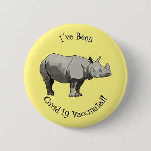 Bóton Redondo 5.08cm Imagem do desenho animado de Javan rhinoceros
