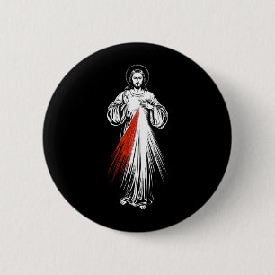 Bóton Redondo 5.08cm Imagem Sagrada da Fé Católica Jesus Misericórdia D