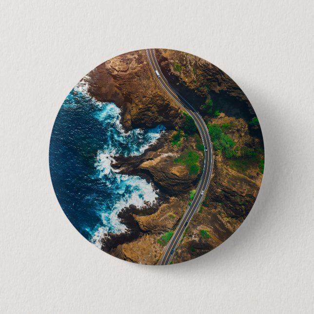 Bóton Redondo 5.08cm Imagens Cênicas do Oceano de Arte de Praia Fotogra (Frente)
