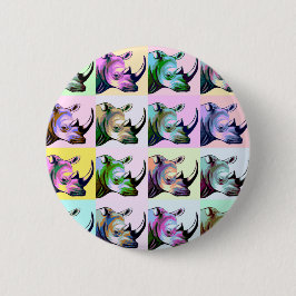Bóton Redondo 5.08cm Impacto do pop art dos Rhinos