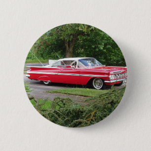 Bóton Redondo 5.08cm impala 1960 do vermelho