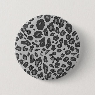 Bóton Redondo 5.08cm Impressão cinzento do leopardo