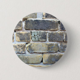 Bóton Redondo 5.08cm Impressão de Muro de tijolo rachado
