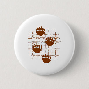 Bóton Redondo 5.08cm Impressão De Pata Do Cubo Do Urso Em Segundo Plan