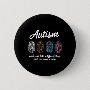 Bóton Redondo 5.08cm Impressão Digital Autismo Sensibilização Mês Profe