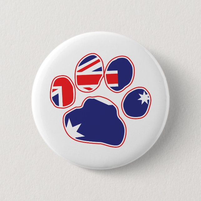 Bóton Redondo 5.08cm Impressão em Pata de Sinalizador Australiano (Frente)