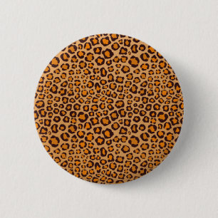 Bóton Redondo 5.08cm Impressão Leopardo Desenhada em Mão Real