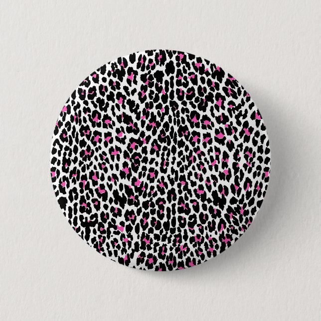 Bóton Redondo 5.08cm impressão-leopardo rosa (Frente)