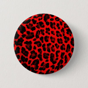 Bóton Redondo 5.08cm Impressão vermelho do leopardo