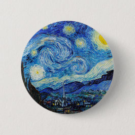 Bóton Redondo 5.08cm Impressionismo Vincent Van Gogh Starry Night