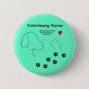 Bóton Redondo 5.08cm Impressões veterinários da Enfermeira-Pata em me