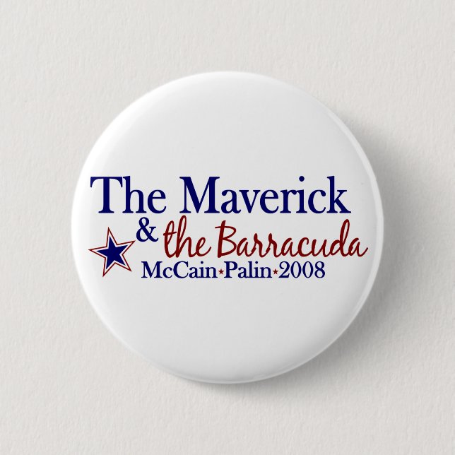 Bóton Redondo 5.08cm Independente e Barracuda (McCain Palin 2008) (Frente)
