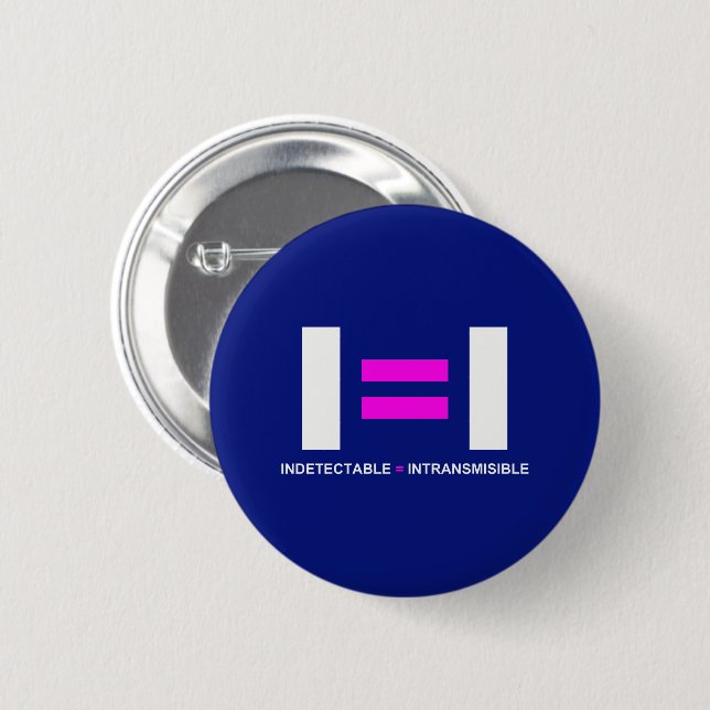 Bóton Redondo 5.08cm Indetectável es igual a Intransmissisible HIV (Frente & Verso)