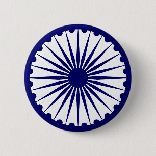 Bóton Redondo 5.08cm India Ashoka Chakra
