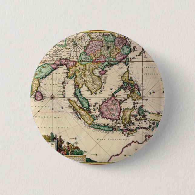 Bóton Redondo 5.08cm India & Ceilão a Austrália (Frente)