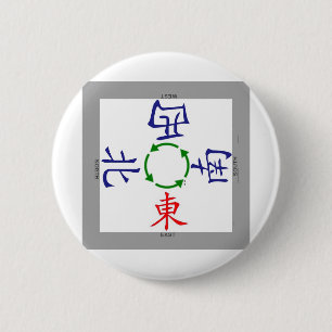 Bóton Redondo 5.08cm indicador de ventos mahjong