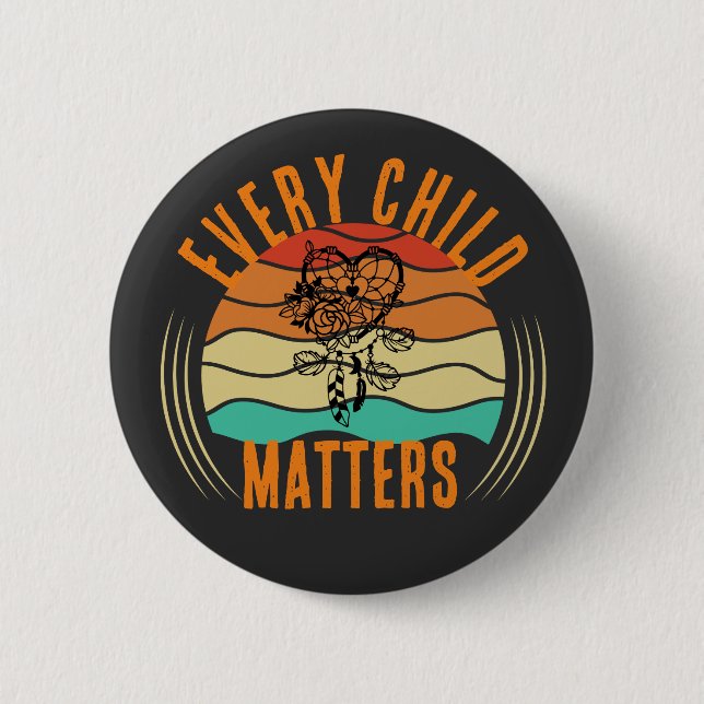 Bóton Redondo 5.08cm Indígenas do Dia Laranja Americano (Frente)