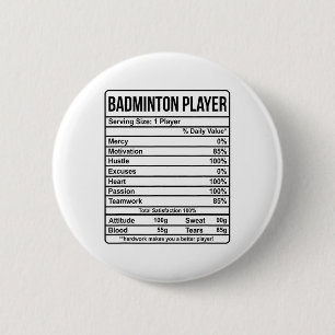 Bóton Redondo 5.08cm Informações Sobre Os Jogadores De Badminton E Fato
