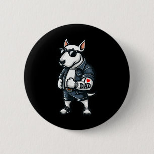 Bóton Redondo 5.08cm Inglês Bull Terrier I Love Pai Funny Dog Tattoo _