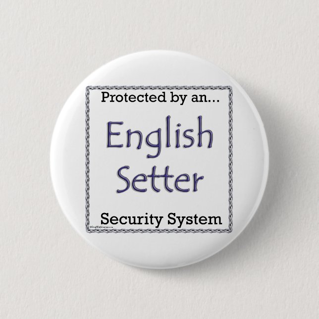Bóton Redondo 5.08cm Inglês Setter Security System - Botão (Frente)