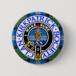 Bóton Redondo 5.08cm Insígnia da Sociedade do Clã Kirkpatrick com tartã