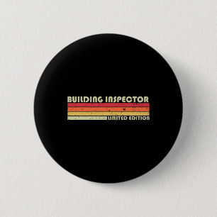 Bóton Redondo 5.08cm Inspetor de Construção Cargo Funny Título Aniversá