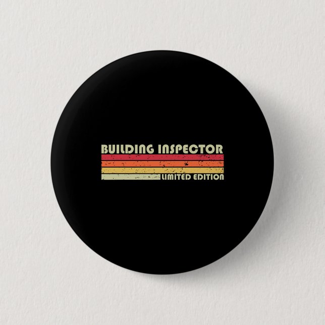 Bóton Redondo 5.08cm Inspetor de Construção Cargo Funny Título Aniversá (Frente)