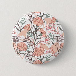 Bóton Redondo 5.08cm Inspirado na Natureza Floral: Padrão de Flor de Cr