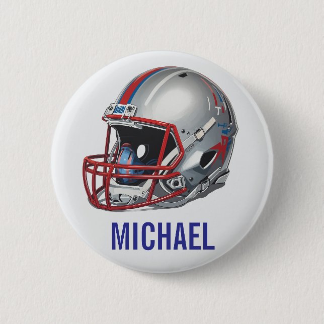 Bóton Redondo 5.08cm Inspirational Motivational Football Helmet Name (Frente)