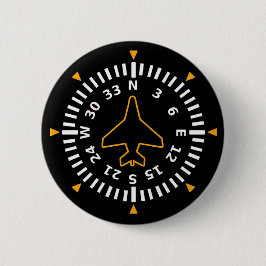 Bóton Redondo 5.08cm Instrumento de Voo de Compass de Aeronaves