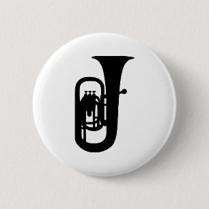 Bóton Redondo 5.08cm Instrumento preto da tuba