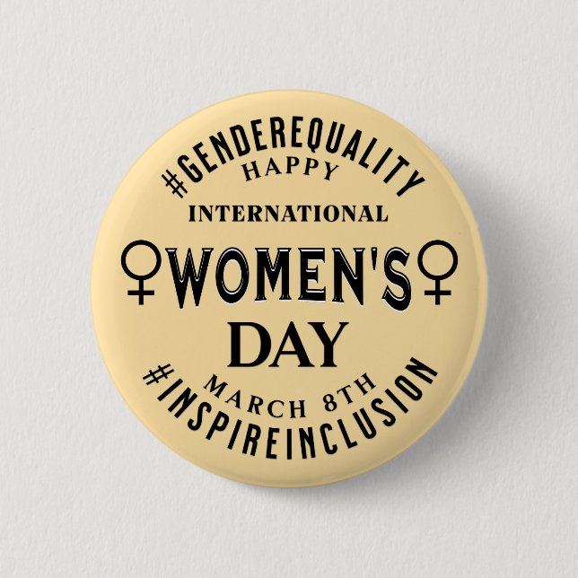 Bóton Redondo 5.08cm International Women's Day | March 8th Equality (Frente)