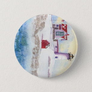 Bóton Redondo 5.08cm inverno em Nubble LIghthouse no Maine