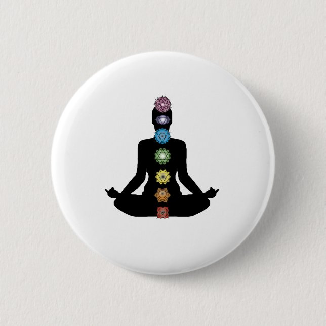 Bóton Redondo 5.08cm Ioga Chakras (Frente)