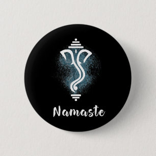 Bóton Redondo 5.08cm Ioga Ganesha Chakra Namaste Energia Lótus Carma Om