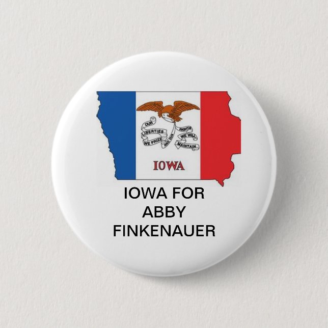Bóton Redondo 5.08cm IOWA para o botão ABBY FINKENAUER SENATE (Frente)